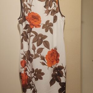 SHEIN Floral Mini Dress - White and Orange
